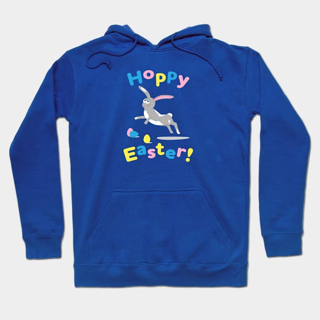 Hoppy Easter! Happy Easter Bunny with Decorated Eggs Hoodie by skauff